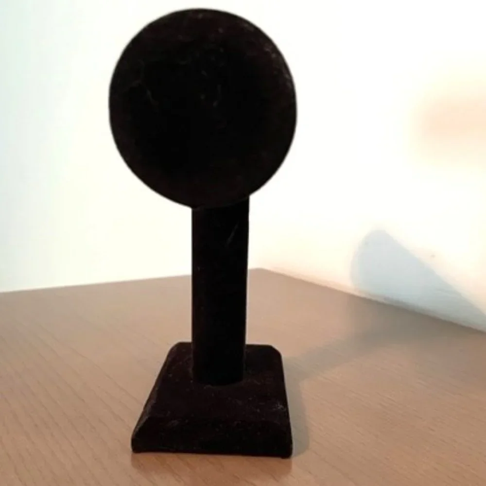 Black Felt-Covered Jewelry Stand for Bracelets